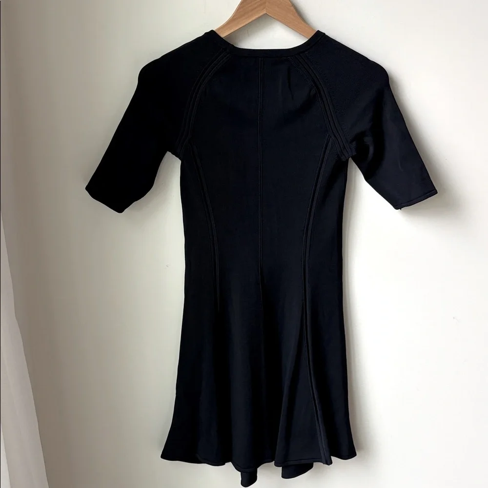 A.L.C. Selby Mini Dress Navy Blue Stretch Fit & Flare Dressy Quiet Luxury Size S - Picture 3 of 8